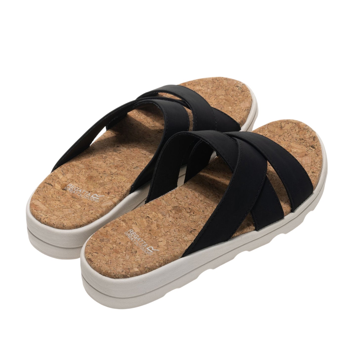 Black - Back - Regatta Womens-Ladies Cassie Leopard Pattern Sandals