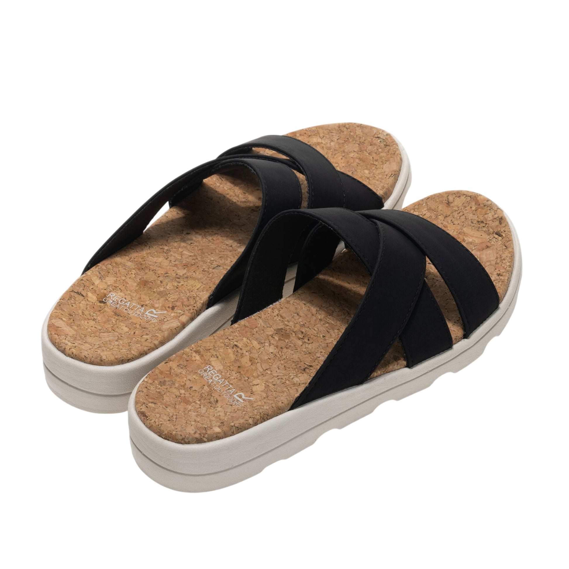 Black - Back - Regatta Womens-Ladies Cassie Leopard Pattern Sandals