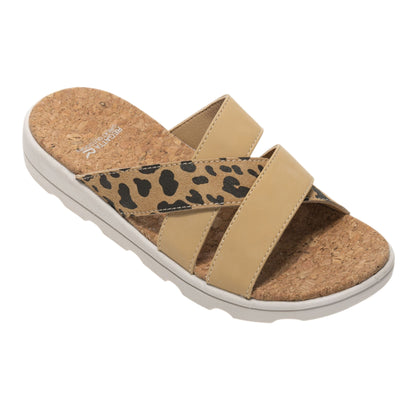 Tan - Front - Regatta Womens-Ladies Cassie Leopard Pattern Sandals