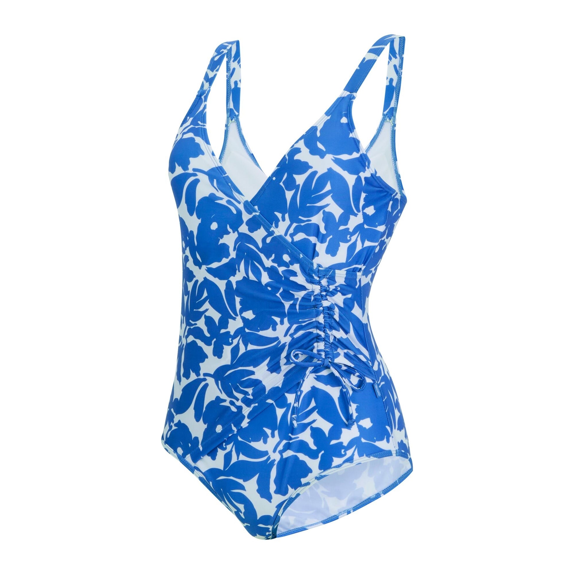 Blue - Side - Regatta Womens-Ladies Baylenne Fleur Bloom One Piece Swimsuit