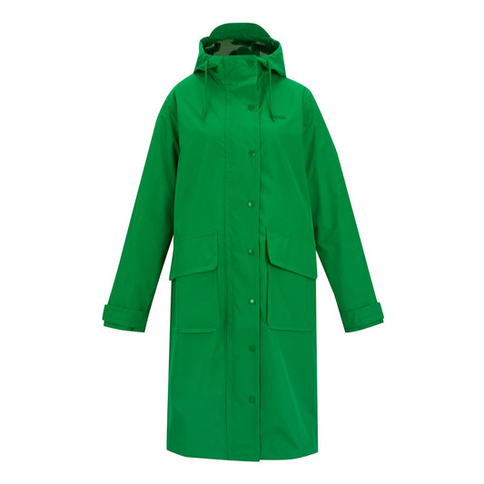 Highland Green - Front - Regatta Womens-Ladies Orla Kiely Giant Square Flower Long Length Waterproof Jacket