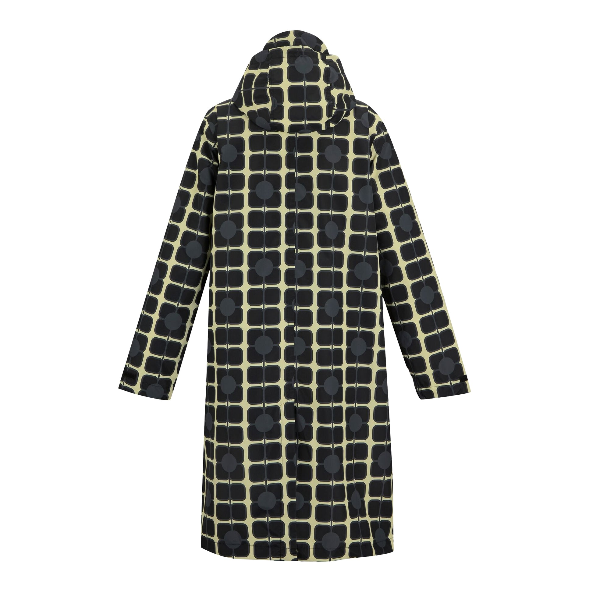 Monochrome - Back - Regatta Womens-Ladies Orla Kiely Poppy Long Length Waterproof Jacket