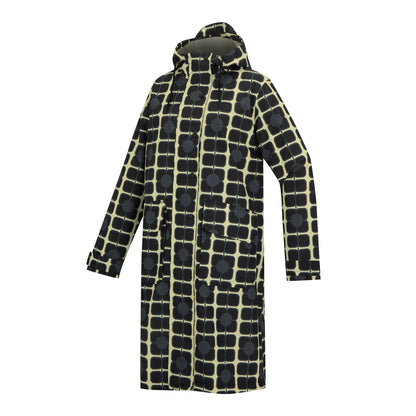 Monochrome - Side - Regatta Womens-Ladies Orla Kiely Poppy Long Length Waterproof Jacket