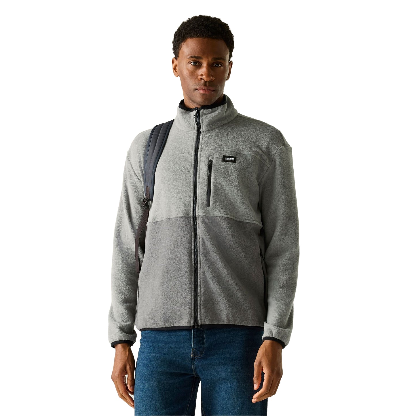 Storm-Lead Grey - Lifestyle - Regatta Mens Frankie Colour Block Full Zip Fleece Jacket