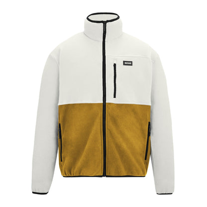 White Stone-Wood Brown - Front - Regatta Mens Frankie Colour Block Full Zip Fleece Jacket