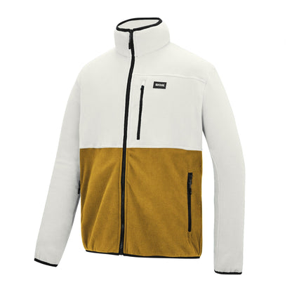 White Stone-Wood Brown - Side - Regatta Mens Frankie Colour Block Full Zip Fleece Jacket