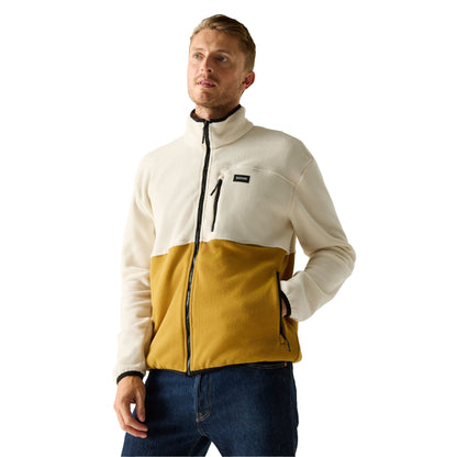White Stone-Wood Brown - Lifestyle - Regatta Mens Frankie Colour Block Full Zip Fleece Jacket
