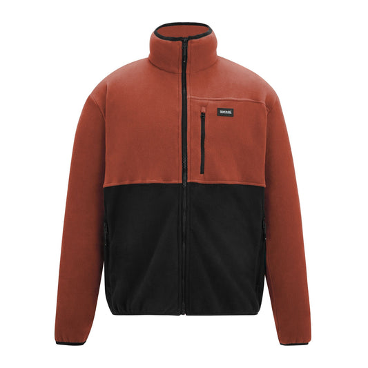 Brick Red-Black - Front - Regatta Mens Frankie Colour Block Full Zip Fleece Jacket
