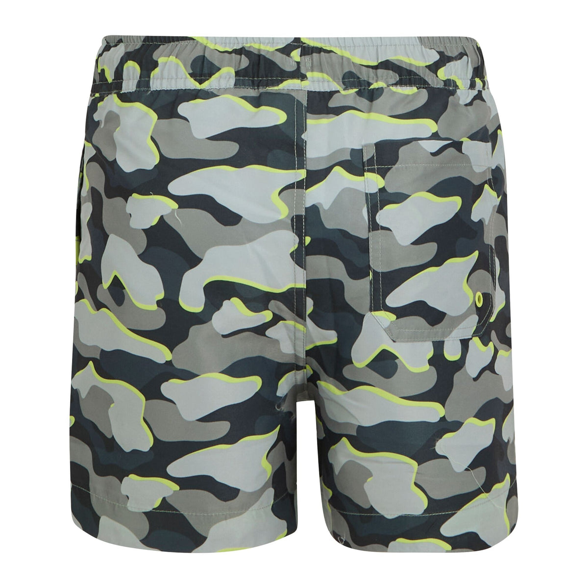 Dark Storm - Back - Regatta Childrens-Kids Skander Camo Swim Shorts
