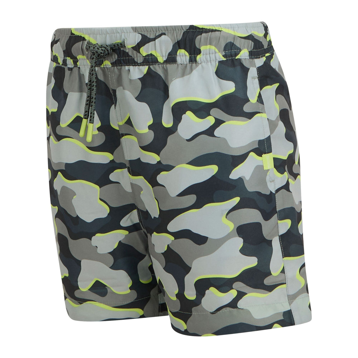 Dark Storm - Side - Regatta Childrens-Kids Skander Camo Swim Shorts