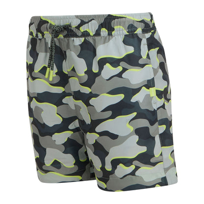 Dark Storm - Side - Regatta Childrens-Kids Skander Camo Swim Shorts