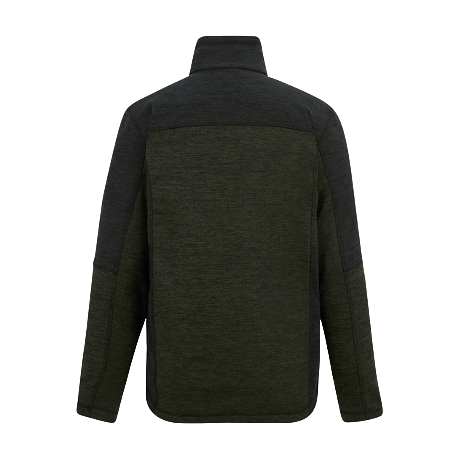 Dark Khaki-Black - Back - Regatta Mens Highton Fleece Full Zip Midlayer