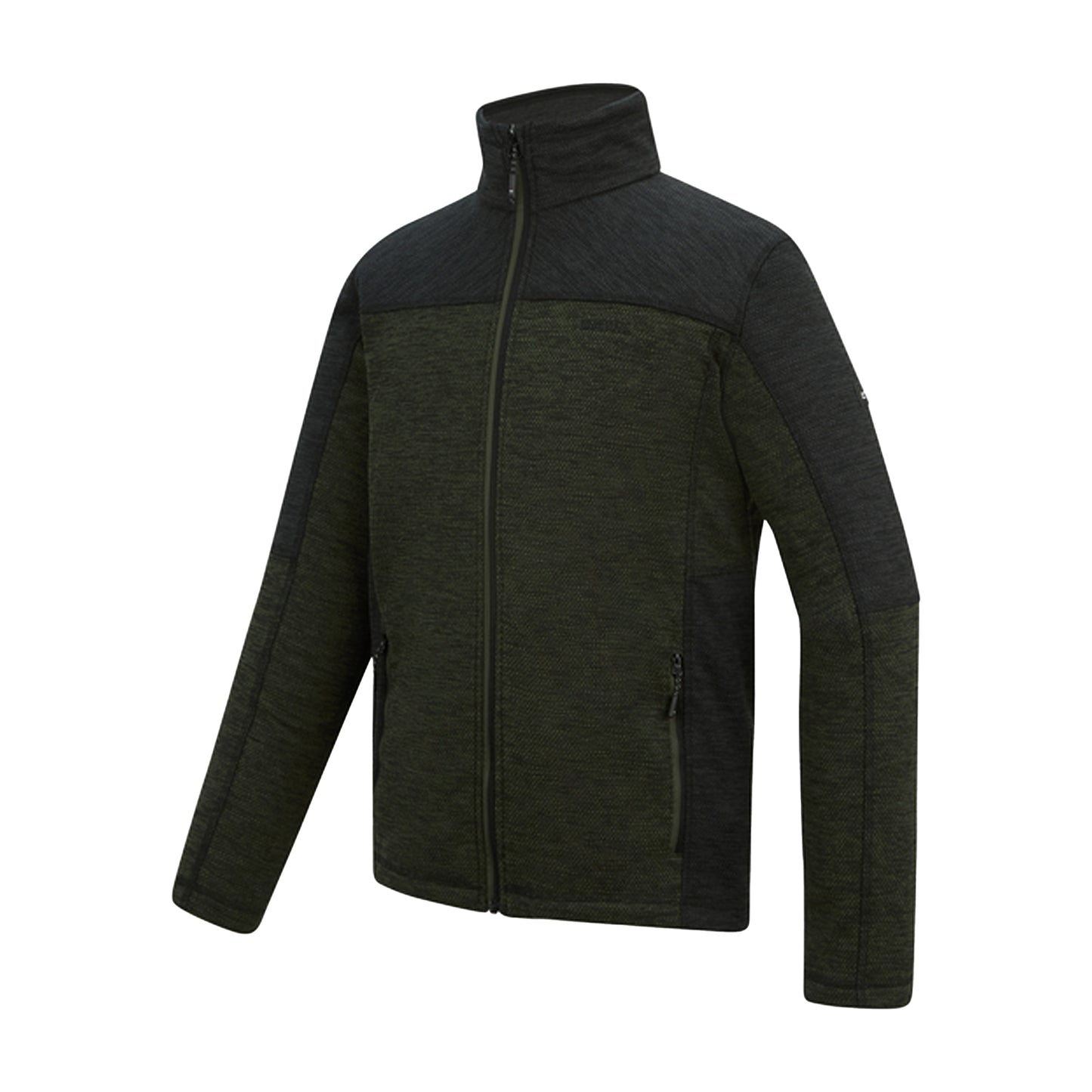 Dark Khaki-Black - Side - Regatta Mens Highton Fleece Full Zip Midlayer