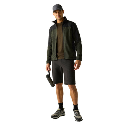 Dark Khaki-Black - Lifestyle - Regatta Mens Highton Fleece Full Zip Midlayer