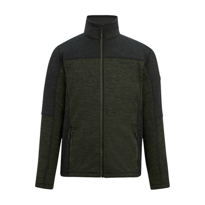 Dark Khaki-Black - Front - Regatta Mens Highton Fleece Full Zip Midlayer
