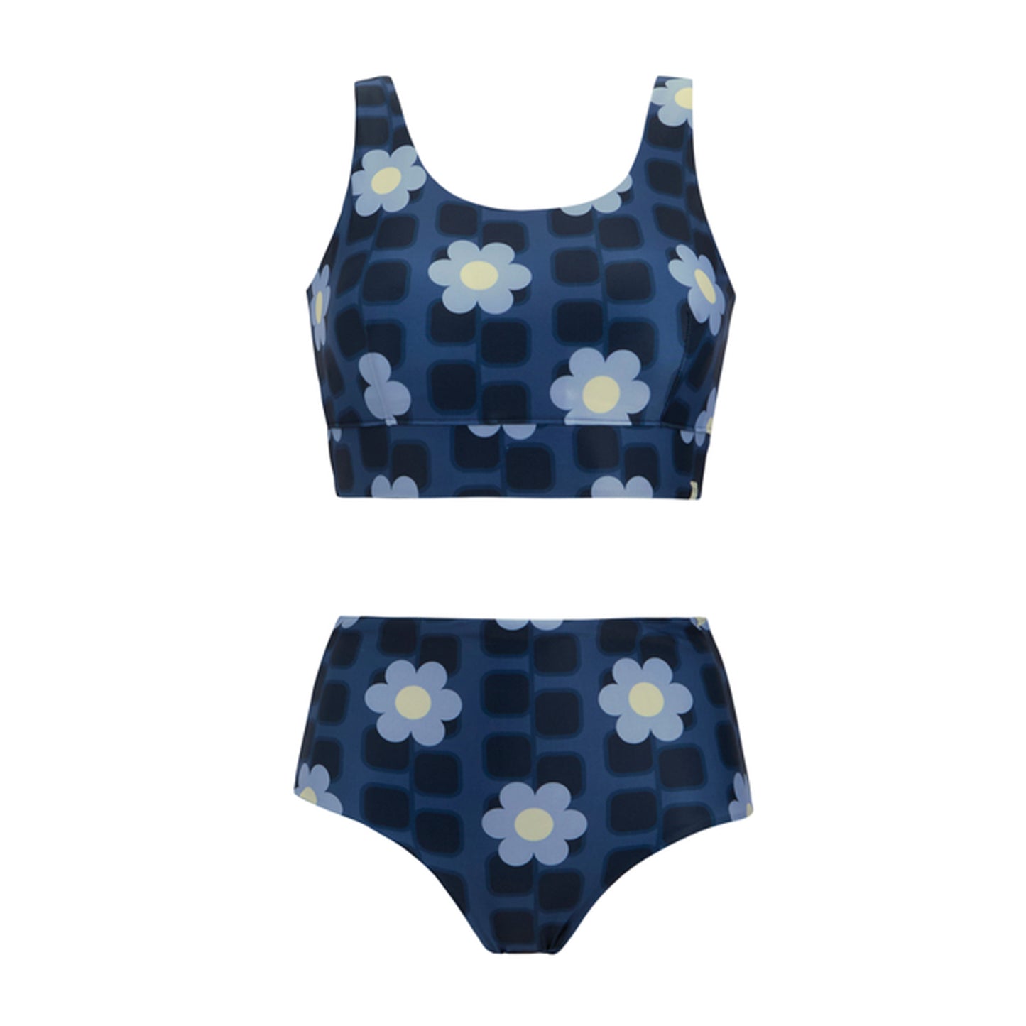 Blue - Lifestyle - Regatta Womens-Ladies Orla Kiely Mini Square Flower Reversible Bikini Set