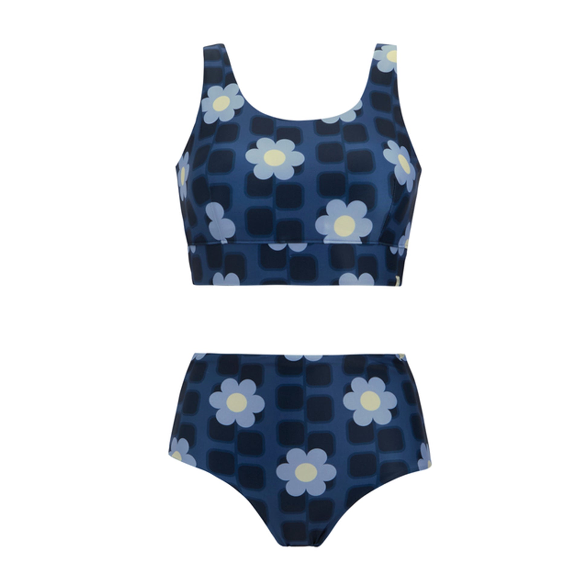 Blue - Lifestyle - Regatta Womens-Ladies Orla Kiely Mini Square Flower Reversible Bikini Set