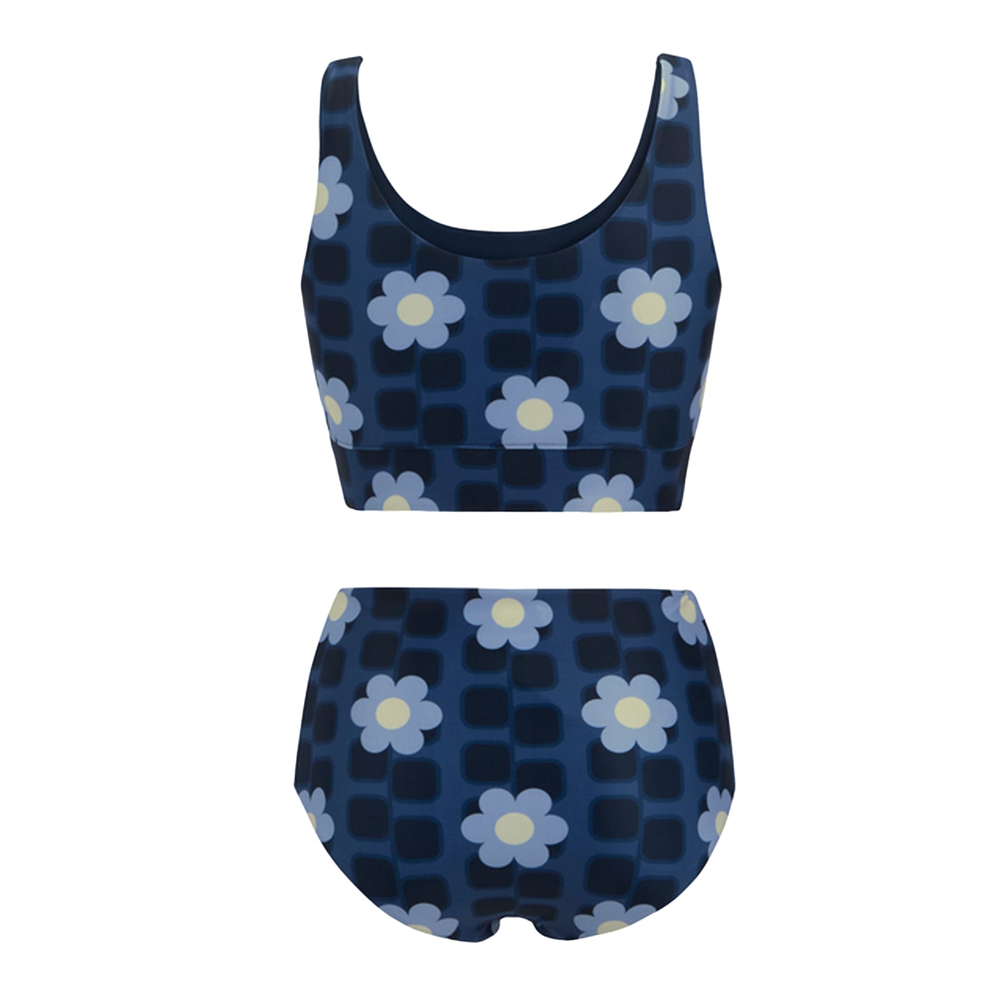 Blue - Pack Shot - Regatta Womens-Ladies Orla Kiely Mini Square Flower Reversible Bikini Set