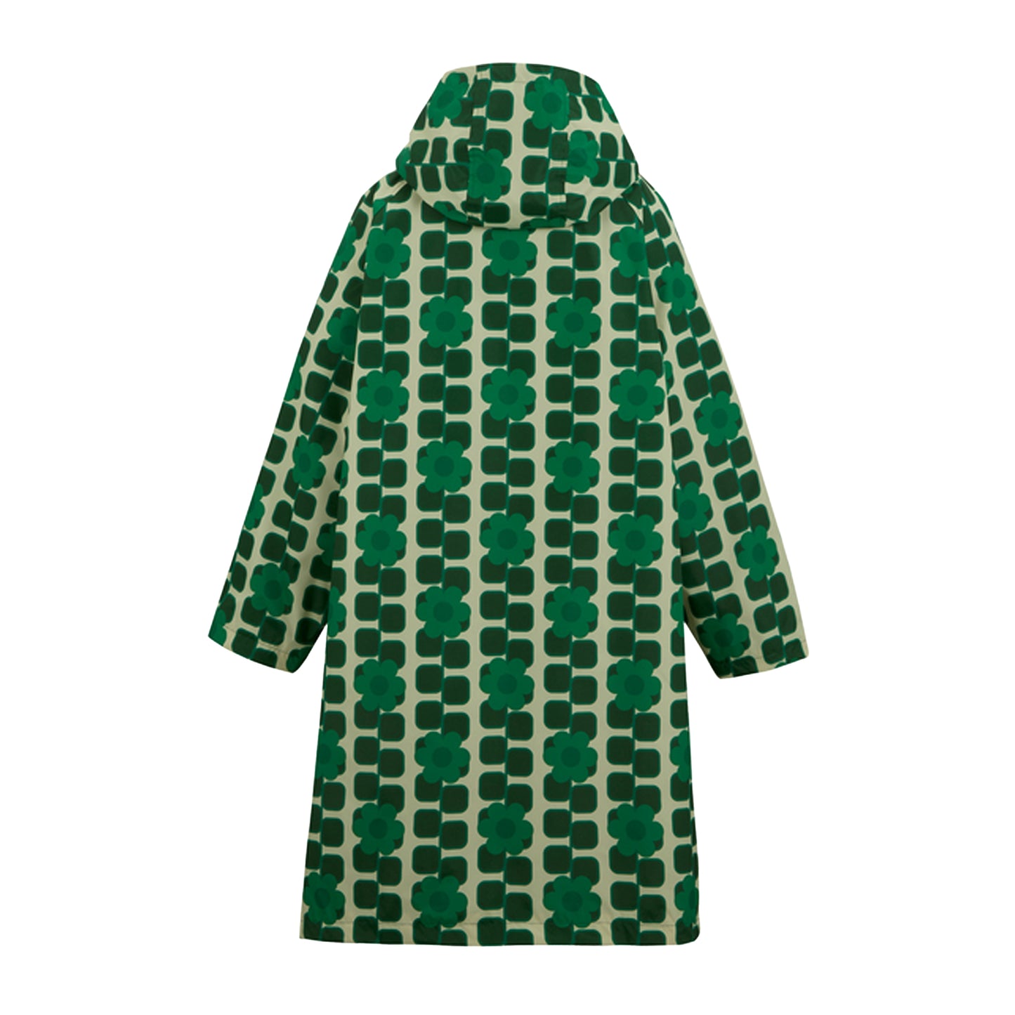 Green - Back - Regatta Girls Orla Kiely Giant Square Flower Changing Robe