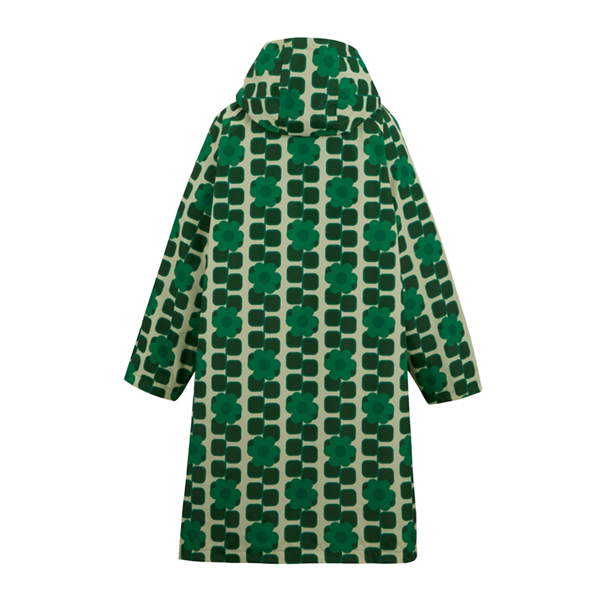 Green - Back - Regatta Girls Orla Kiely Giant Square Flower Changing Robe