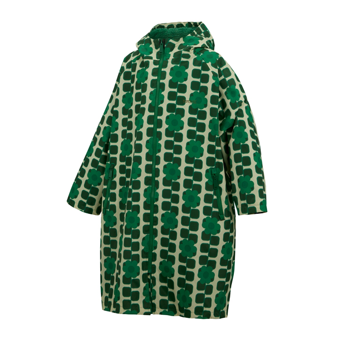 Green - Side - Regatta Girls Orla Kiely Giant Square Flower Changing Robe