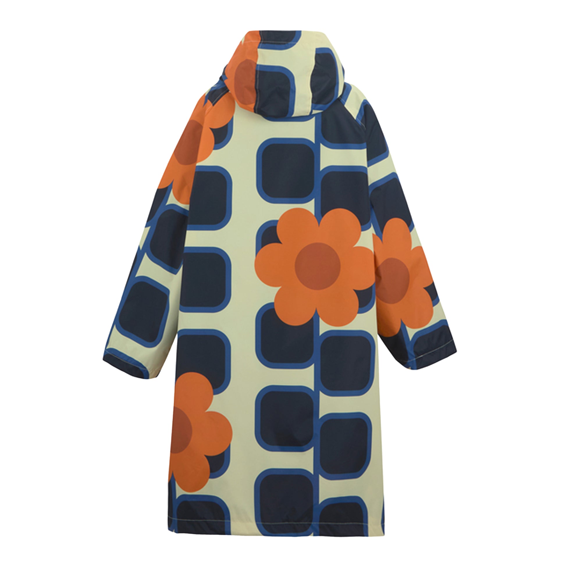 Orange - Back - Regatta Girls Orla Kiely Giant Square Flower Changing Robe