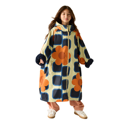 Orange - Lifestyle - Regatta Girls Orla Kiely Giant Square Flower Changing Robe