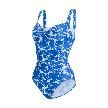 Blue - Side - Regatta Womens-Ladies Sakari Fleur Bloom Tummy Control One Piece Swimsuit