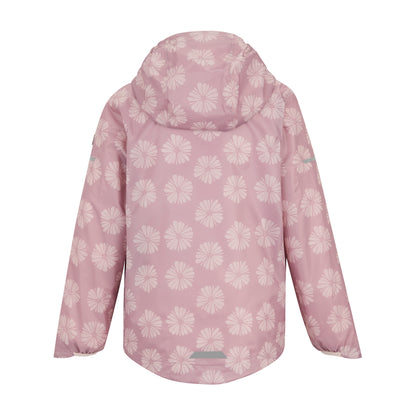 Powder Lilac-Pink Haze - Back - Regatta Childrens-Kids Lever II Petal Waterproof Jacket