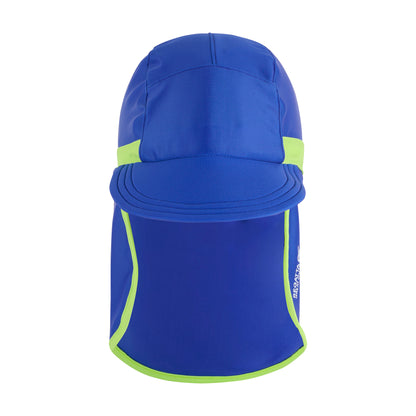 Olympian Blue-Sharp Green - Side - Regatta Childrens-Kids Neck Protector Cap