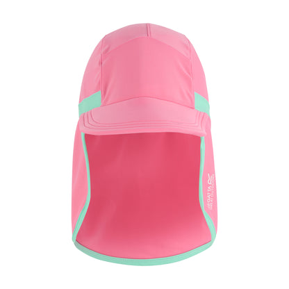 Pink Lemonade-Ice Green - Side - Regatta Childrens-Kids Neck Protector Cap