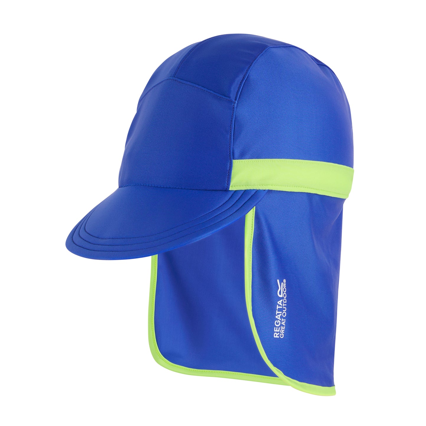 Olympian Blue-Sharp Green - Front - Regatta Childrens-Kids Neck Protector Cap