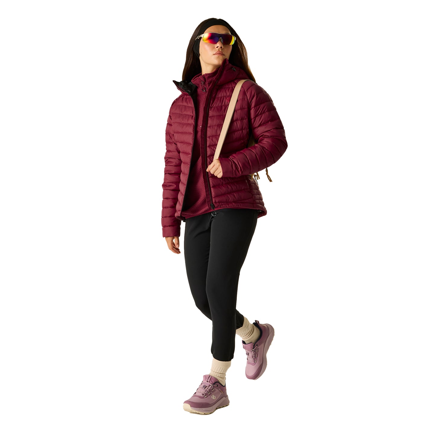 Tibetan Red - Pack Shot - Dare 2B Womens-Ladies Air Lite Baffled Jacket