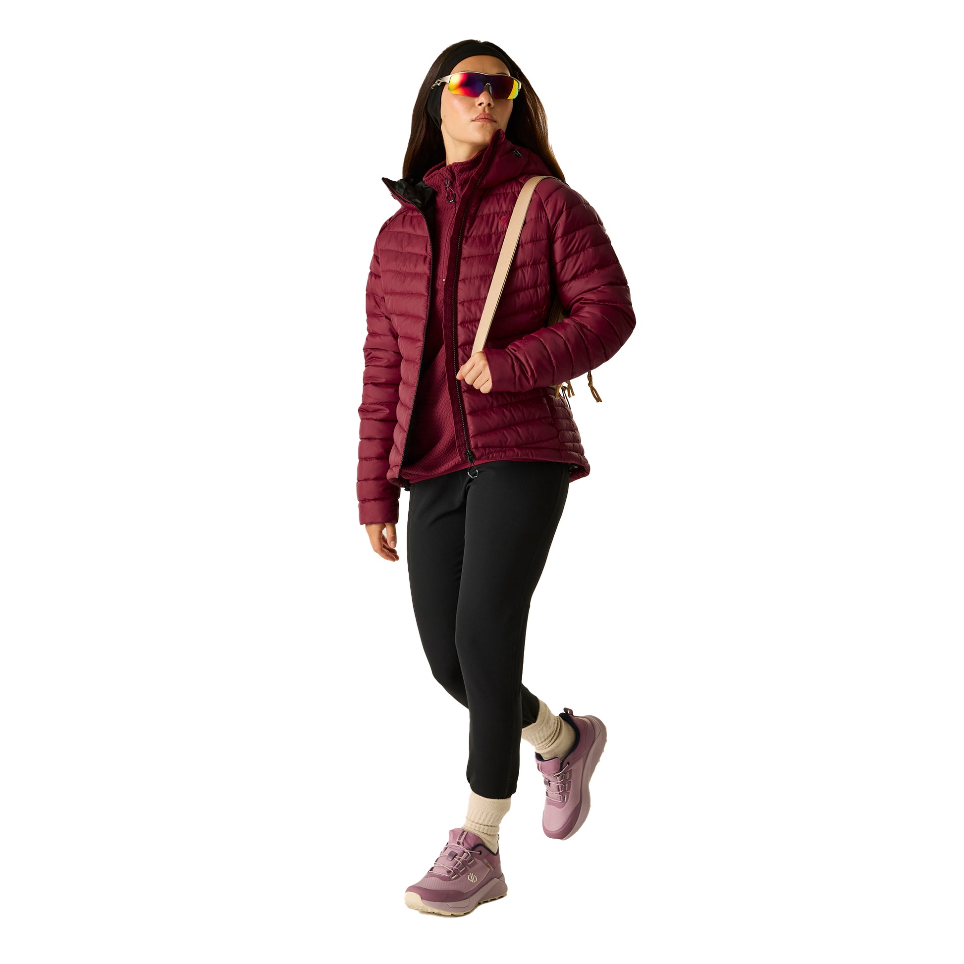 Tibetan Red - Pack Shot - Dare 2B Womens-Ladies Air Lite Baffled Jacket