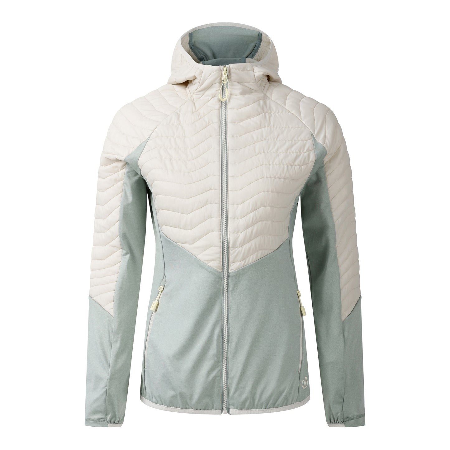 Almond Milk-Glacier Green - Front - Dare 2B Womens-Ladies Air Lite Hybrid Jacket