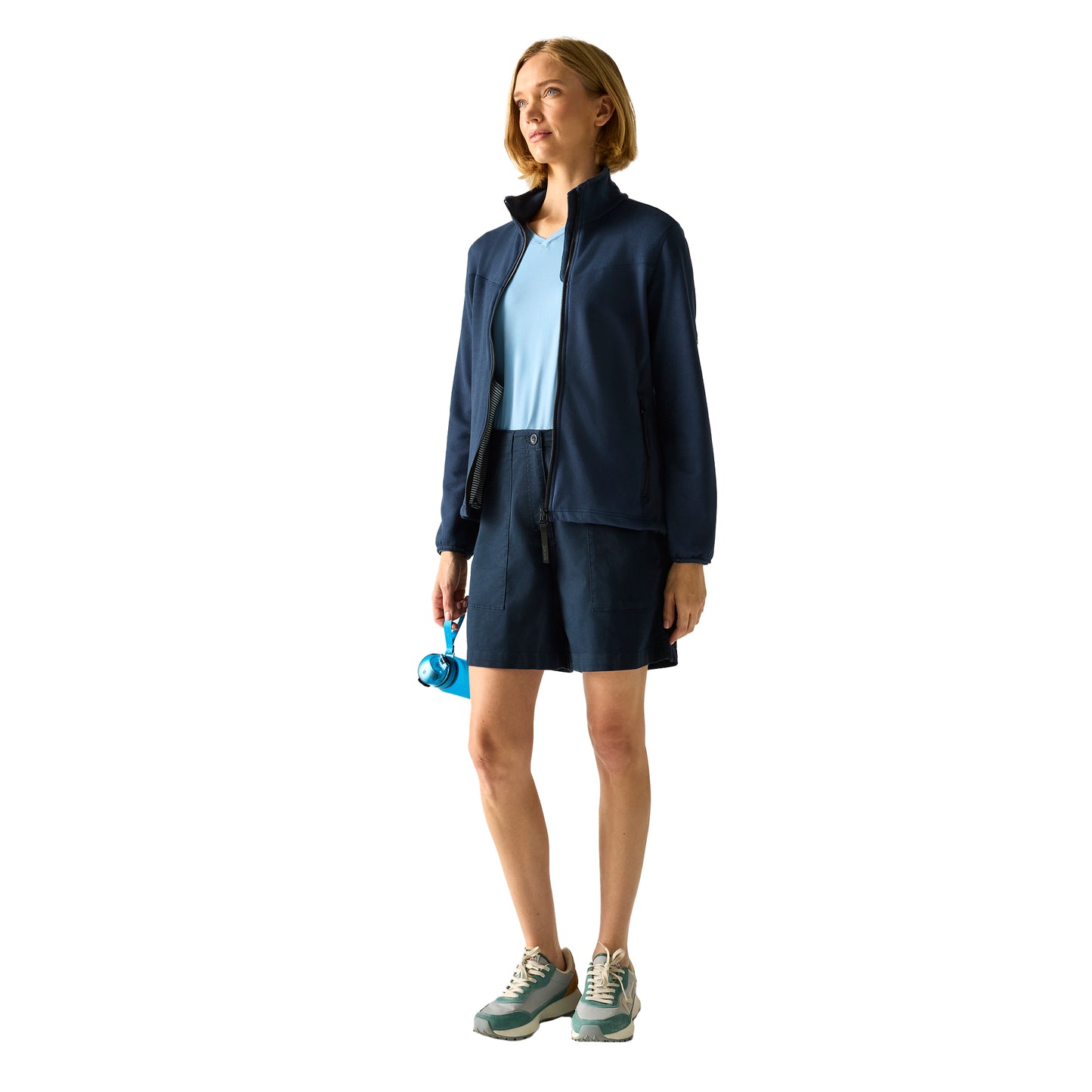 Navy - Pack Shot - Dare 2B Womens-Ladies Florena Full Zip Fleece Jacket