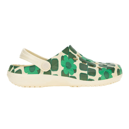 Green - Side - Regatta Womens-Ladies Orla Kiely Giant Square Flower Clogs