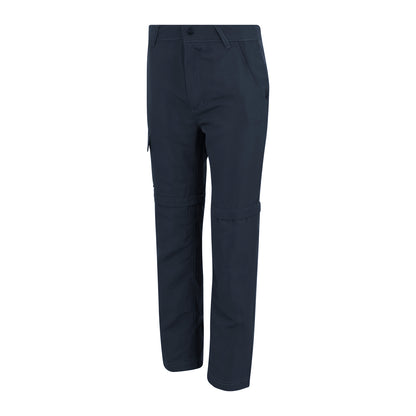 Navy - Side - Regatta Childrens-Kids Sorcer III Zip-Off Trousers