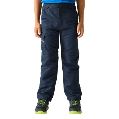 Navy - Lifestyle - Regatta Childrens-Kids Sorcer III Zip-Off Trousers