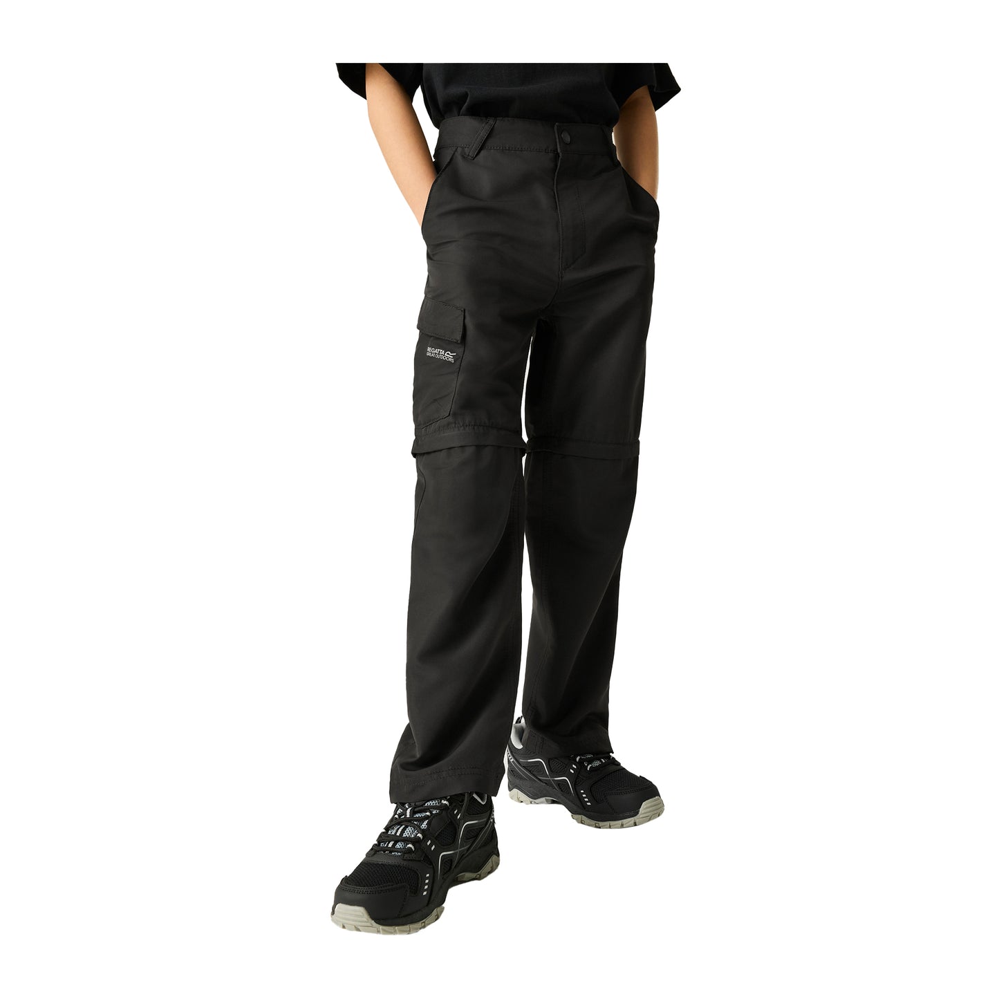 Black - Lifestyle - Regatta Childrens-Kids Sorcer III Zip-Off Trousers