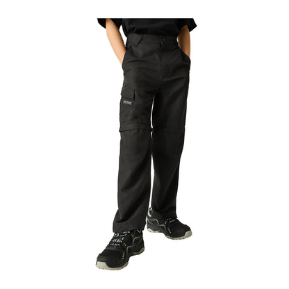 Black - Lifestyle - Regatta Childrens-Kids Sorcer III Zip-Off Trousers