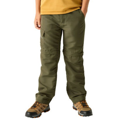 Treetop - Pack Shot - Regatta Childrens-Kids Sorcer III Zip-Off Trousers