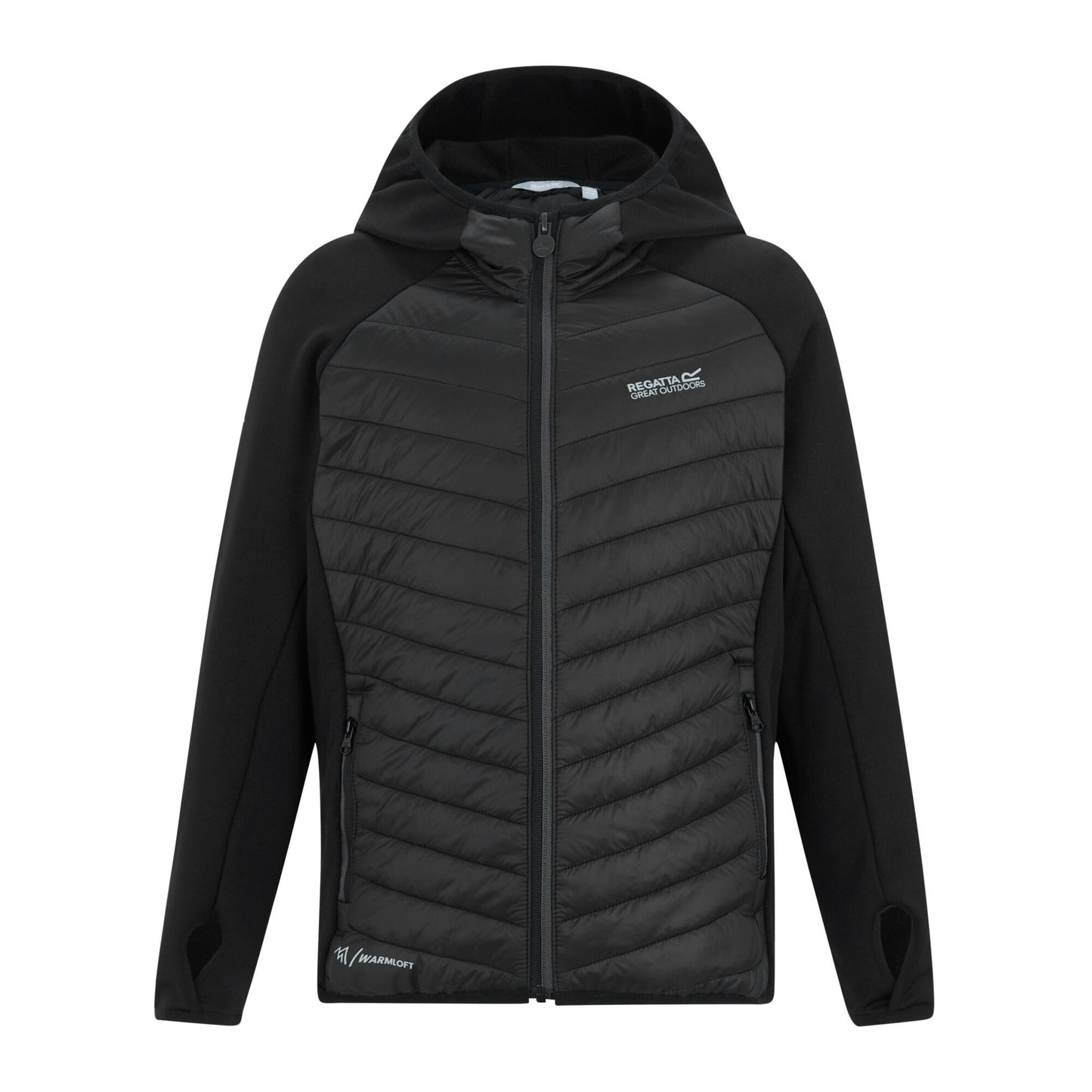 Black-Seal Grey - Front - Regatta Childrens-Kids Andreson Hybrid Padded Jacket
