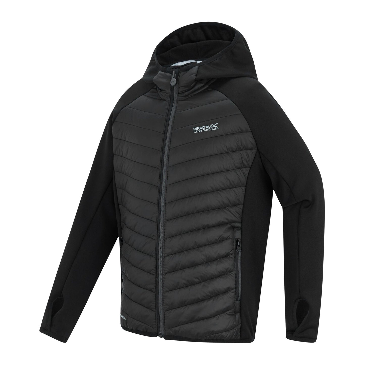 Black-Seal Grey - Side - Regatta Childrens-Kids Andreson Hybrid Padded Jacket