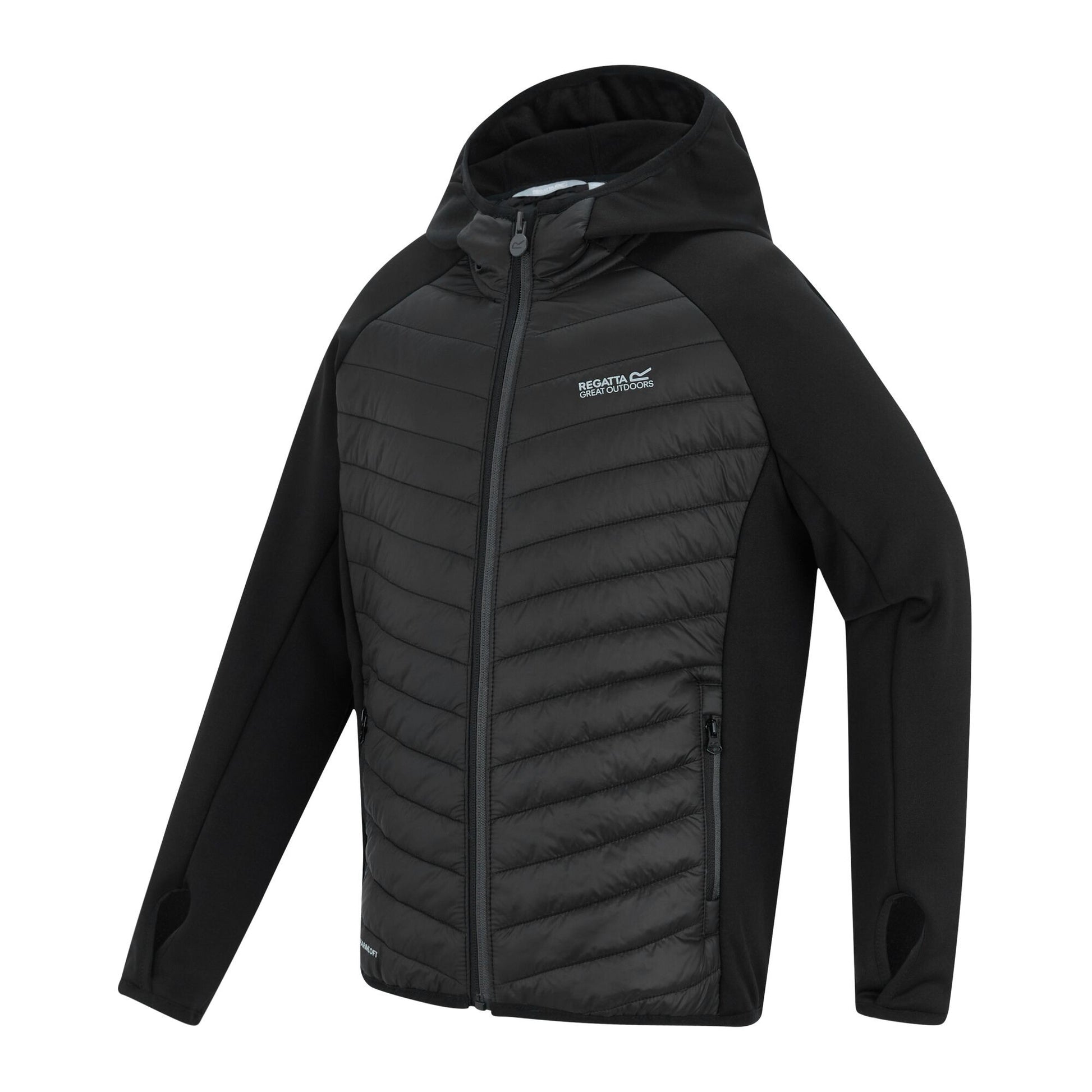 Black-Seal Grey - Side - Regatta Childrens-Kids Andreson Hybrid Padded Jacket