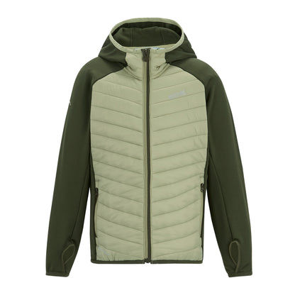 Dark Khaki-Light Sage - Front - Regatta Childrens-Kids Andreson Hybrid Padded Jacket