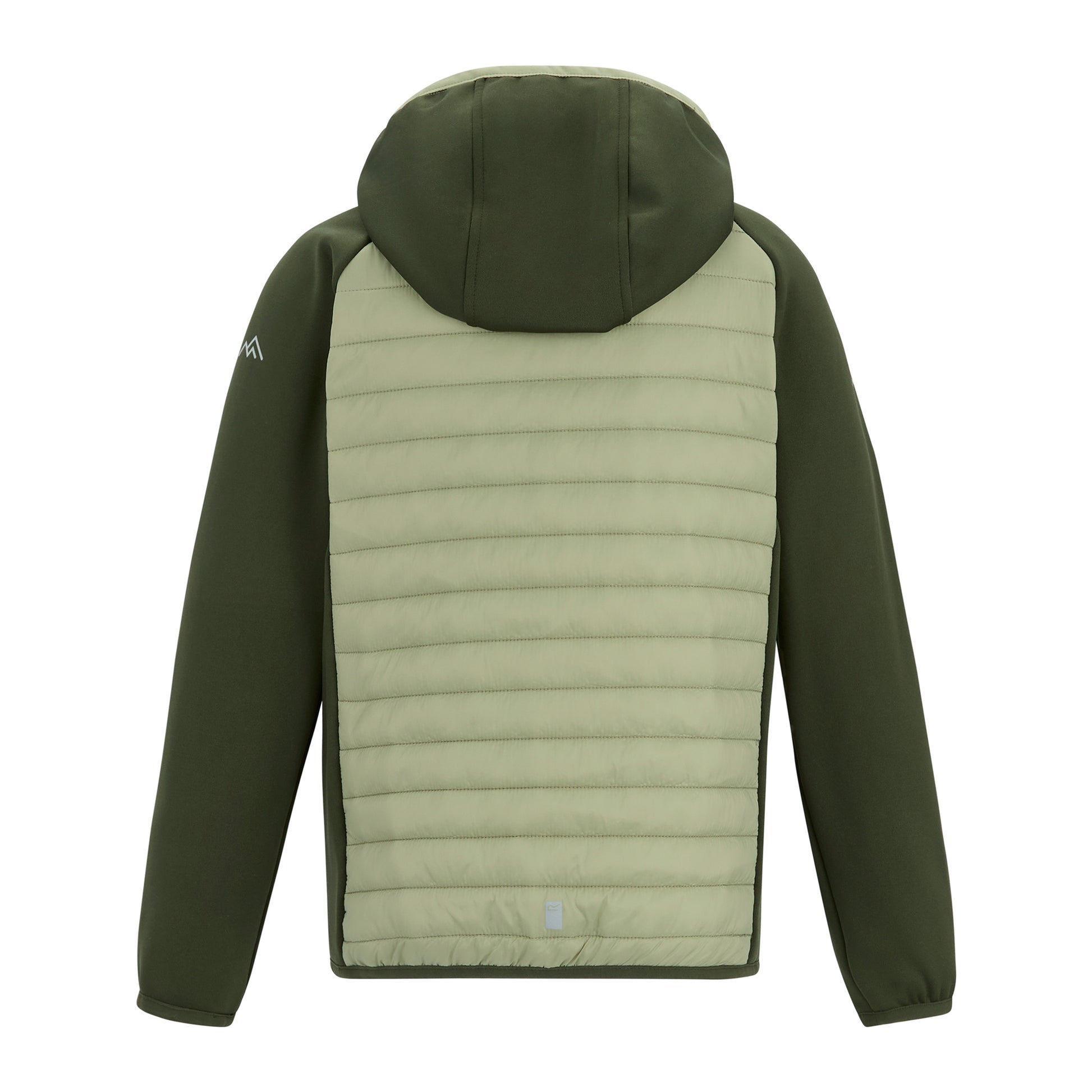 Dark Khaki-Light Sage - Back - Regatta Childrens-Kids Andreson Hybrid Padded Jacket