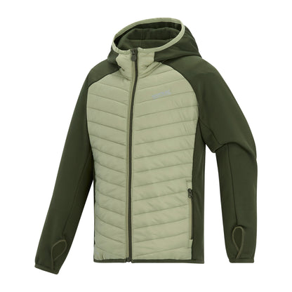 Dark Khaki-Light Sage - Side - Regatta Childrens-Kids Andreson Hybrid Padded Jacket
