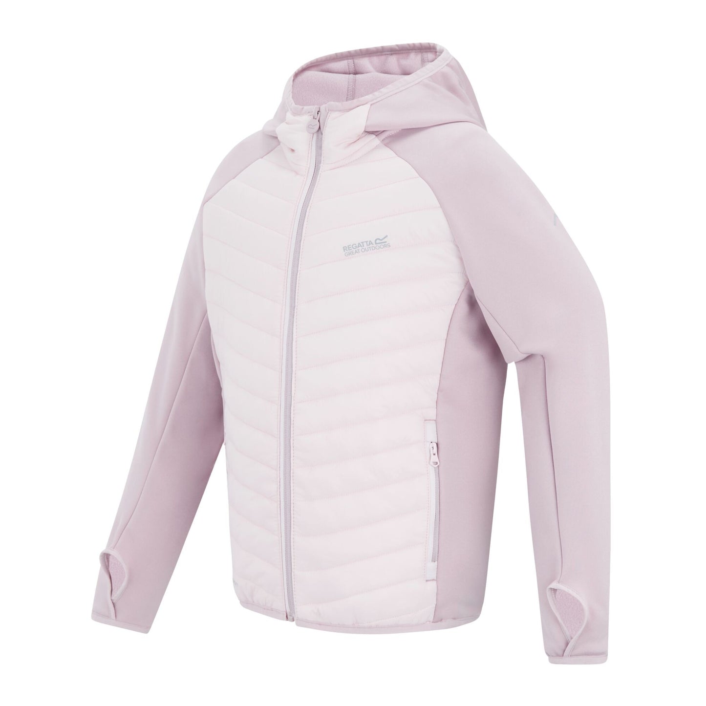 Powder Lilac-Pink Haze - Side - Regatta Childrens-Kids Andreson Hybrid Padded Jacket