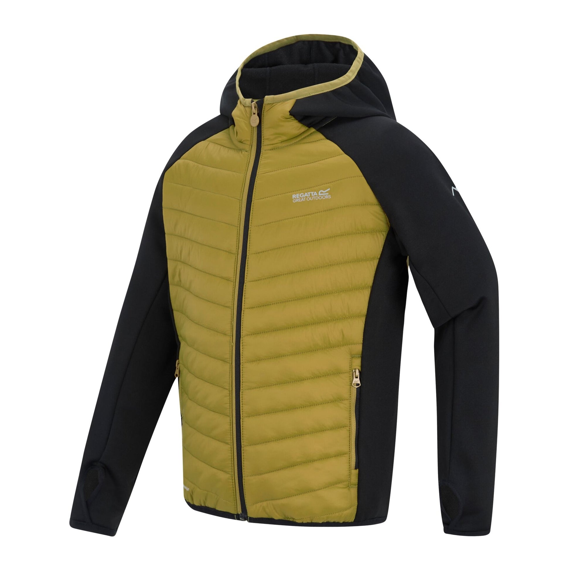 Black-Wood Brown - Side - Regatta Childrens-Kids Andreson Hybrid Padded Jacket